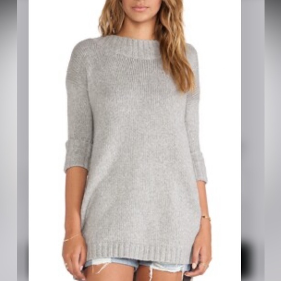 Free People Oversized Gray Crew Neck Sweater - Picture 1 of 9